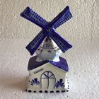 Moulin à vent bleu Curaçao Delft - moulin à vent en porcelaine bleue et blanche