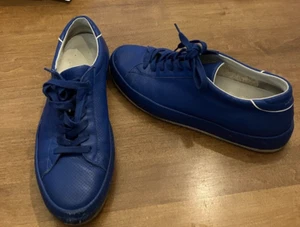 PHILIPPE MODEL Sneakers Perforated Leather sz 43 BRIGHT BLUE (Vtg?) - Picture 1 of 19