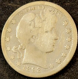 Cuarto de barbero O 1892 25c circulado en muy buen estado fino - Imagen 1 de 2