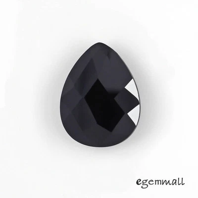 2 piezas cuentas briolette de circonita cúbica gota plana 12x16 mm negras #64531 Foto 1 de 2