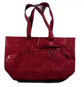 Disney Mickey Mouse Tote Bag Red Croc Embossed Large Disney Parks Purse Chic - Picture 1 of 8
