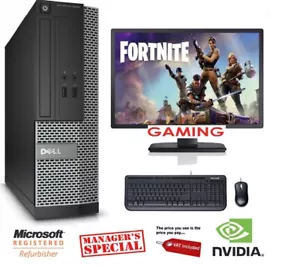 Fast Cheap Dell Fortnite Gaming Quad Core i5 Desktop PC Computer Win10 Nvidia - Picture 1 of 6