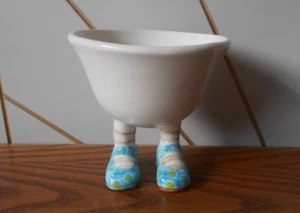 OPEN SUGAR BOWL porcelain dish LUSTRE POTTERY Roger Michell WALKING WARE 2006 - Picture 1 of 7