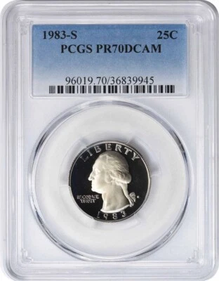 1983-S Washington Quarter PR70DCAM PCGS - Image 1 of 2