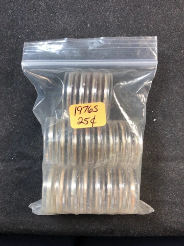 1976 -S Washington Quarter 40% Silver Roll - 20 US Coins DCAM Proof Bicentennial Cover