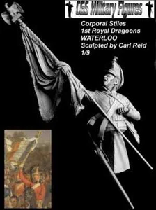 CGS Cpl Stiles 1st Royal Dragoons Waterloo 1/9th Busto Kit Sin Pintar CARL REID - Imagen 1 de 1