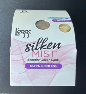 Top L'eggs Silken Mist Pantimedias Ultra Transparente Control Pierna, Talla B - DESNUDO - Imagen 1 de 2