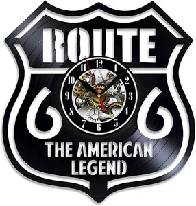Route 66 Wall Clock Records Decor Gift Christmas Birthday Holiday Home Decor Art - Picture 1 of 3