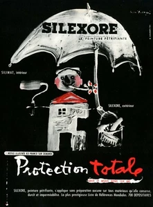 SILEXORE-VERNICI-André Francois-uomo-FRANCIA-1957-grafica pubblicitaria-VINTAGE - Imagen 1 de 1