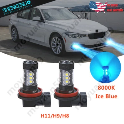Ice Blue 8000K LED Fog Light Bulb For BMW 320i 328i 335i 525i 528i 535i xDrive - Image 1 of 4