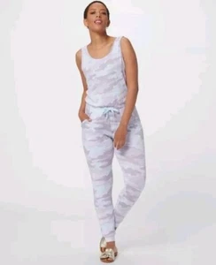 Koolaburra UGG Blue White Lightweight Sweater Knit Jogger Jumpsuit Romper 1XL - Picture 1 of 8