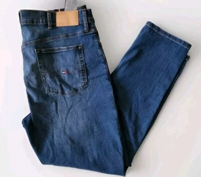 Jeans masculino elástico slim fit tamanho 38 x 30 azul Tommy Hilfiger - Imagem 1 de 4