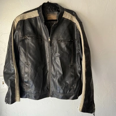 Chaqueta de bombardero Arizona Y2k para hombre talla XL imitación cuero moto grunge Foto 1 de 4