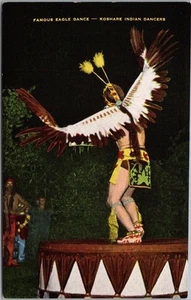 1940s LA JUNTA, Colorado Linen Postcard KOSHARE INDIAN DANCERS "Eagle Dance" - Picture 1 of 2