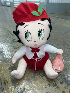 11 Zoll Betty Boop Baby rot & weiß Kleid Plüschpuppe Kellytoy 2006 Vintage mit Etikett - Bild 1 von 4