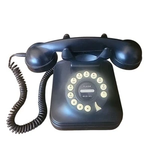 Pottery Barn GRAND PHONE • Push Button • Vintage Retro Rotary Style • BLACK - Picture 1 of 5