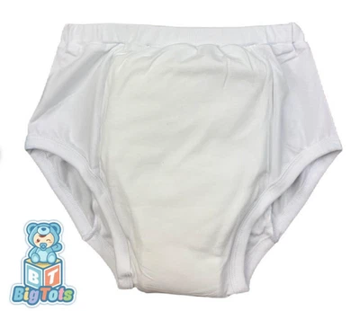 Pantalón de entrenamiento para adultos bebé blanco pantalones para incontinencia Foto 1 de 2