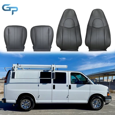 Cubierta de asiento para Chevy Express 1500 2500 Van 2003-2014 pasajero conductor gris oscuro Foto 1 de 4