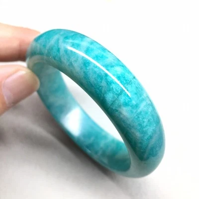 Brazalete de cristal de cuarzo amazonita natural antiguo 56,3 mm AAA Foto 1 de 4