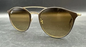 Ray-Ban DOUBLE BRIDGE RB 3546 Gold Brown/Brown Shaded Sunglasses NO NOSE PADS - Picture 1 of 17