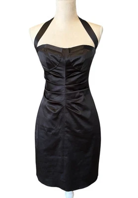Betsey Johnson Black Satin Corset Dress Size 4 Dark Romantic HOCO Sexy - Image 1 of 4