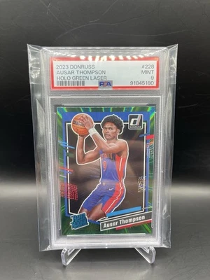 2023-24 Donruss Ausar Thompson Green Laser Holo Rated Rookie #228 Pistons PSA 9 - Image 1 of 3