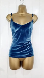 BIBA by TESS DALY NEW RRP £49 Teal Velvet lined cami top blouse evening XMAS - Picture 1 of 7