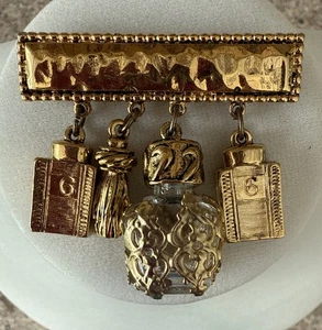 Prendedor de barra CAROLEE vintage/botella de perfume colgante dije broche prendedor firmado nuevo - Imagen 1 de 5