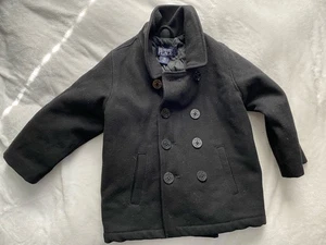 Sehr guter Zustand GAP KIDS Jungen Gr. XS 4 klassisch Wolle schwarz Erbse Mantel zweireihig gebraucht, in einwandfreiem Zustand gefüttert - Bild 1 von 22