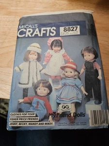 McCall's 8827 Patrón Fisher Price My Friend Muñecas Ropa Armario 1983 - Imagen 1 de 5