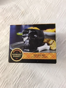 Schwarz Keramik Totenkopf Schale und Knochen Streuer Dip Mix Set Halloween Schwarz Grusel Neu - Bild 1 von 6