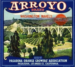 f15 Pasadena California Arroyo Seco Bridge Orange Citrus Label Fridge Magnet - Picture 1 of 1