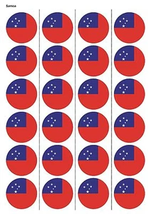 24X PRECUT SAMOA FLAG FOOTBALL EDIBLE WAFER PAPER, CUPCAKE, CAKE TOPPERS 1222 - Picture 1 of 1