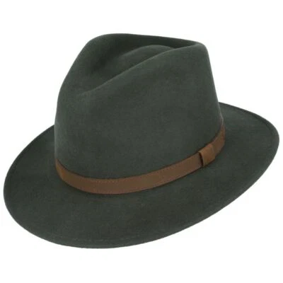 Fedora Felt Wool Hat Crushable with Leather Band Unisex High Quality Hat