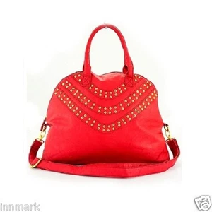 DESIGNER STYLE LADIES FAUX LEATHER SHOULDER BAG RED MEDIUM HANDBAG / 116 - Picture 1 of 1