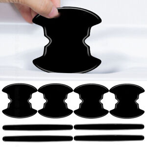 8pcs Black Auto Car Door Handle Scratches Sticker Protector Film Decal Cover Kit