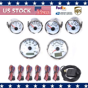 6 Gauge Kit GPS Speedometer Waterproof Fit Truck Car Marine Boat Yacht Universal - Picture 1 of 23