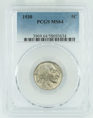 1930 PCGS MS64 Buffalo Nickel Great Eye Appeal - Image 1 of 3