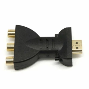 HDMI Stecker auf 3 Cinch Buchse Composite AV Video Audio Adapter Konverter TV PC schwarz - Bild 1 von 7