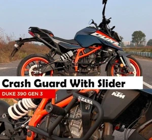 "CRASH GUARD WITH SLIDER, BLACK" FIT FOR KTM DUKE 200/250/390/390 GEN3 - Picture 1 of 7