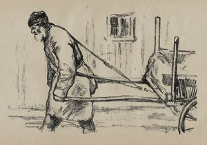 JÜDISCHER FUHRMANN KAUNAS JEWISH TEAMSTER KOWNO HERMANN STRUCK 1916 OSTJUDEN - Picture 1 of 2