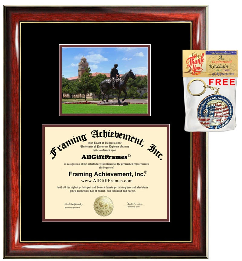 Marco de Diploma Texas Tech TTU Certificado de Grado Marco Universitario Regalo Foto 1 de 1