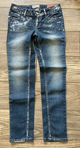 Mudd girl’s distressed Style Super Skinny Jeans Silver Adjustable Waist 10 NWT - Picture 1 of 8