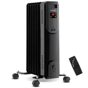 Oil Filled Radiator Heater with Adjustable Thermostat-Black - Picture 1 of 5