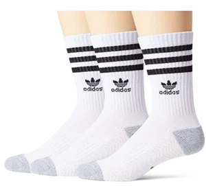 adidas, Originals Kid S Roller Crew Socks 3-Pairs White. Size: 3Y-9 - Picture 1 of 1