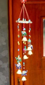 KKSM Traditional Art Home Decoration Wall Hanging Elephant Wind Chime with Bell - Bild 1 von 1