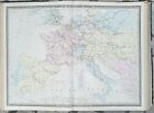 Chemins de Fer de l'Europe Central Belle Grande Carte de 68 x 53 cm Editée 1859 
