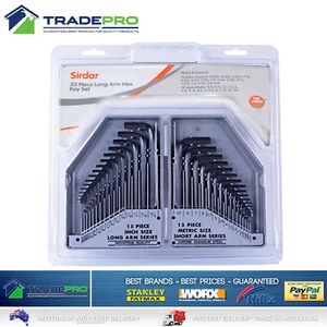 Sirdar 30 Piece Metric Imperial Long Arm Hex Key Set Allen Keys Short Series PRO - Picture 1 of 5