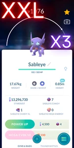 Sableye XXL | x3, 0,88 m, 0,89 m | Pokemon Trade Go - Imagen 1 de 6