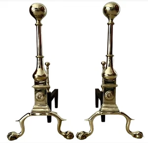 Virginia Metalcrafters Historic Newport Fireplace Andirons (2) - Picture 1 of 15